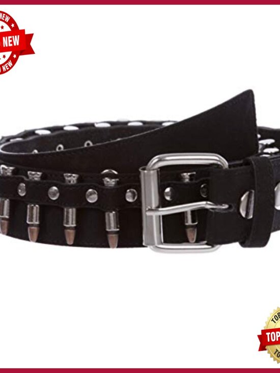 Faux Bullet Studded Canvas Belt - Interchangeable Snap On Buckle main image 4